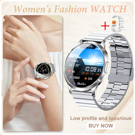 2026New Ultra-thin Women Smart Watch HD AMOLED Full Touch Screen Bluetooth Call Blood Pressure IP68 Waterproof NFC 7.3mm bracele