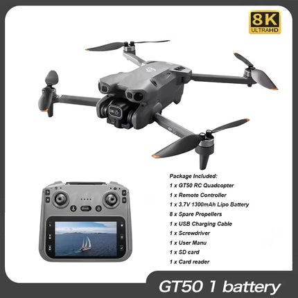 2026 New Gift Upgrated GT50PRO Professional Drone with 8K Dual Camera Video Drone Quadcopter 360° Intelligent Obstacle Avoidance
