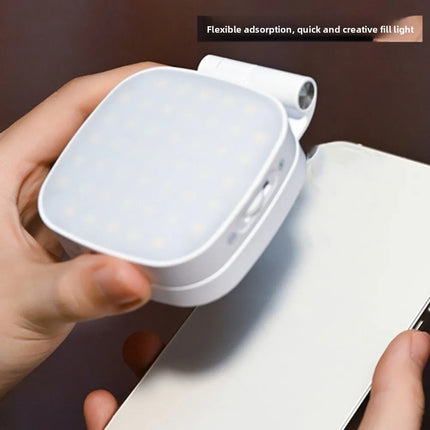 360° Rotation Magnetic Phone Selfie Light 3 Color with Makeup Mirror Mobile Phone Fill Light Dimmable Portable