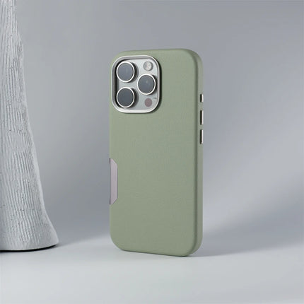 INS Simple Solid Color Leather for MagSafe Phone Case For iPhone 16 Pro Max 16 Pro 16 Wireless Charging Alloy Lens Hard PC Cover