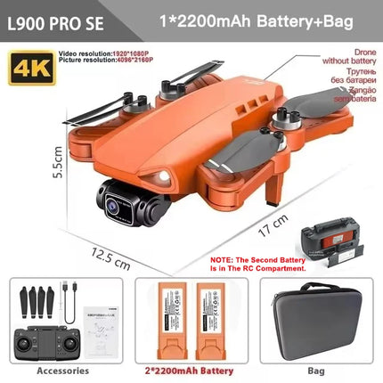 Profesional L900 Pro SE GPS Drone 4K HD 5G WIFI FPV Camera Quadcopter With Brushless Motor RC Mini Dron for Children Toys