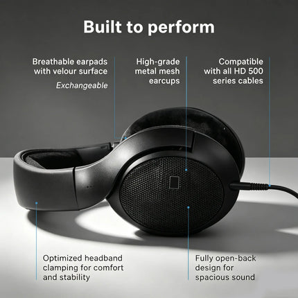 HD 560S Open-Back Over-Ear Studio Monitor Headphones with Neutral Response for Professional Recording Mixing Mastering