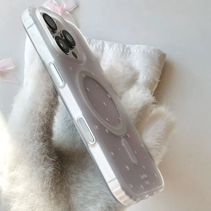 Korean Ins Creative White Star Simple Cartoon Cute For Magsafe Phone Case For iPhone 11 12 13 14 15 16 Pro Max Plus Matte Cover