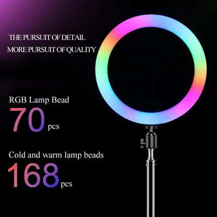 RGB Ring Light Lamp Ring Round With Remote Control For Smartphone Mobile Led Video Light Ring Make Live Photographic Lighting