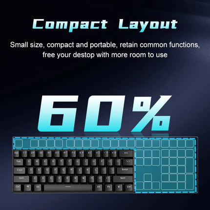 Teclado Mecánico 60% Gaming Keyboard Gamer Mechanical Keyboards PC Teclados Laptop Oficina Mini Key Board Klavye Teclas White