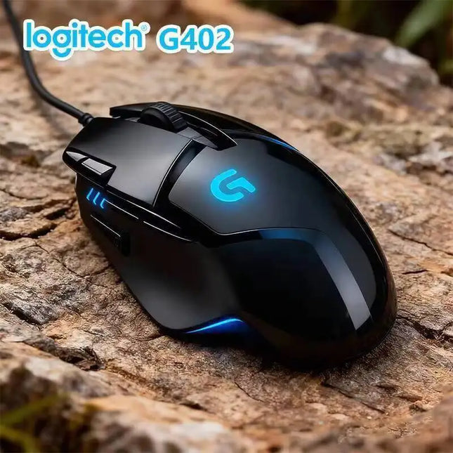 Logitech G402 Gaming Mouse 32‑Bit Built‑In Processor Anti‑Slip Hand Grips For Extended Online Game Playing Experience