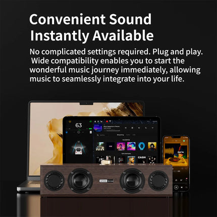 Lenovo C02 multimedia speaker, Bluetooth speaker, wired/Bluetooth dual-mode speaker, retro speaker, universal for TV, computer, and mobile phone, subwoofer
