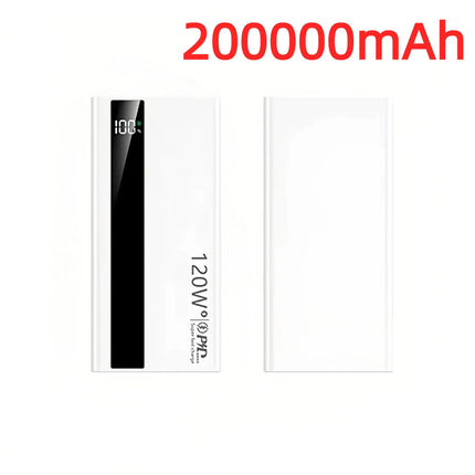 200000mAh Power Bank High Capacity 120W Super Fast Charging Portable External Battery Powerbank Universal For iPhone Huawei