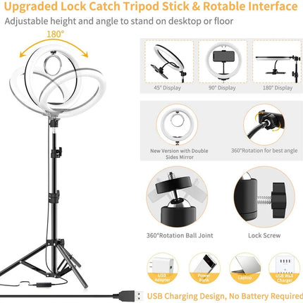 16/26/33cm LED Selfie Ring Light Dimmable LED Lamp Photography Ringlight For Phone Video Live Fill Lamp Photo Studio Ring Light