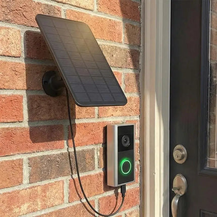 6W 5V Solar Panel For Doorbell Camera Solar Charging Board With Microed USB Interfaced And 5M Cable Outdoor Power Supply F19E
