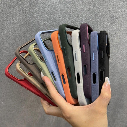 Flannel Fabric for Magsafe Phone Case for iPhone 16 17Pro Max 17 15 Pro 13 14 12 Wireless Charging Alloy Lens Bumper Cover