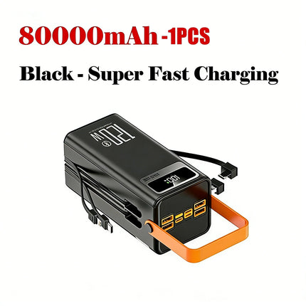 120W 150000mAh Fast Charging Power Bank Large Capacity Outdoor Mobile Power Supply External Spare Battery for Outdoor Camping