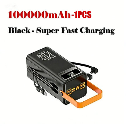 120W 150000mAh Fast Charging Power Bank Large Capacity Outdoor Mobile Power Supply External Spare Battery for Outdoor Camping