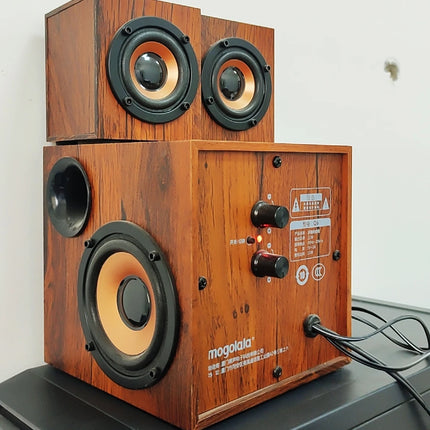 Q6 Wired Speaker Combination Computer Speaker Bass Stereo BT Music Player Subwoofer SoundBox for Desktop Laptop Notebook Tablet