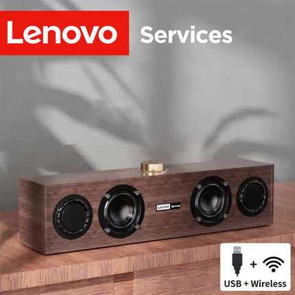 Lenovo C02 multimedia speaker, Bluetooth speaker, wired/Bluetooth dual-mode speaker, retro speaker, universal for TV, computer, and mobile phone, subwoofer