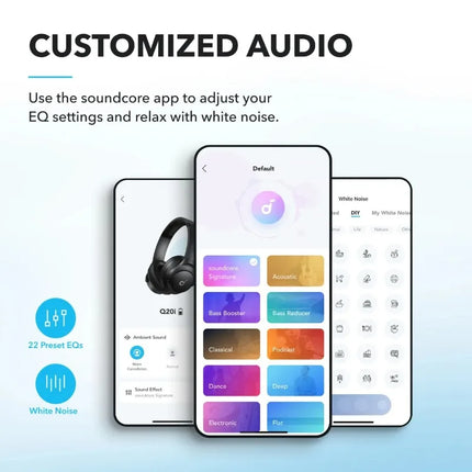 ANKER Q20i Head Mounted Wireless Bluetooth Active Noise Cancelling Headphones Earphones Specifically Designed for Esports Games