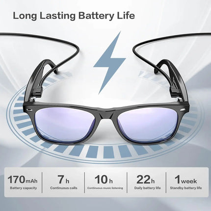 AI smart glasses, support 164 language translation, Bluetooth, anti-blue  ultraviolet, 7-day standby, waterproof, wireless music