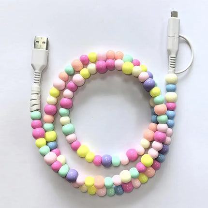 60W PD3.0 Charging Cable for IPhone Fast Data Sync Beads Phone Cable 480 Mbps USB 8-pin Charging Cable For All Phones