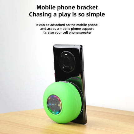 Lenovo Wall Speaker Portable Bluetooth Audio Ipx4 Waterproof Led Lights Bathroom Outdoor Large Suction Cup Can Be Adsorbed