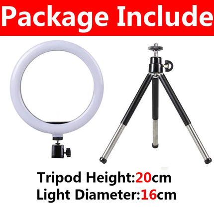 12 inch LED Ring light Photography Lighting Phone Ringlight With Tripod Stand USB Round Fill Lamp for Youtube Phone Video Live