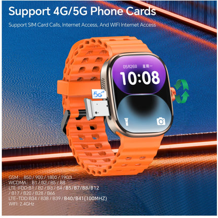 New Smartwatch 5G LTE  Android 13.0 2.29'' AMOLED Display Smart Watch With 800W Pull-out Camera Face/Fingerprint Unlock Sim Card