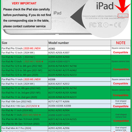 Tablet Case for iPad Air 5 Case A16 Magnetic Back Smart Capa iPad Pro 11 Case 2025 M5 M3 M4 Mini A17 Split Buckle Anti-bending