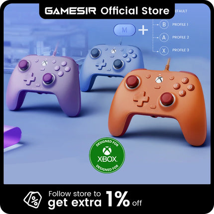 GameSir G7 SE Xbox Gaming Controller Gamepad for Xbox Series X, Xbox Series S, Xbox One, Hall Joystick PC, Replaceable Panels