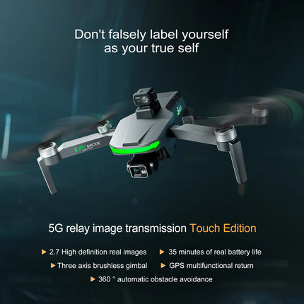 S155 MAX Drone GPS WIFI 3KM FPV 3-axis Gimbal 2.7K Dual Camera 360° Obstacle Avoidance Quadcopter 7.2" Screen Control