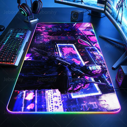 Black Mouse Pad, Gaming Mouse Pad, Anime Gaming Pad, Gaming Rug, Computer XXL Cute Mouse Pad, Large Gaming Keyboard Rug.