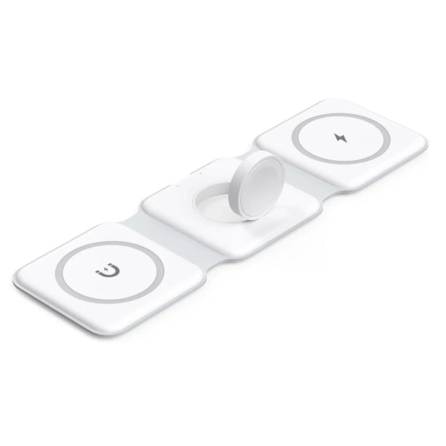 3-In-1 Foldable Magnetic Wireless Charger | Portable And Travel-Friendly | Compatible with Iphone 12-15 Series, Airpods 2/3/Pro