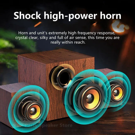 Q6 Wired Speaker Combination Computer Speaker Bass Stereo BT Music Player Subwoofer SoundBox for Desktop Laptop Notebook Tablet