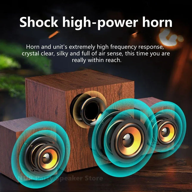 Q6 Wired Speaker Combination Computer Speaker Bass Stereo BT Music Player Subwoofer SoundBox for Desktop Laptop Notebook Tablet