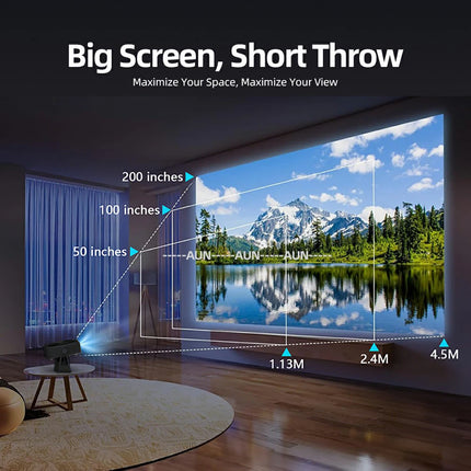 Android Projector LED 4K 760 Lumens 1080P 3D Portable WIFI Speaker for MINI Home Theater Cinema Phone Beamer Smart TV AUN A005