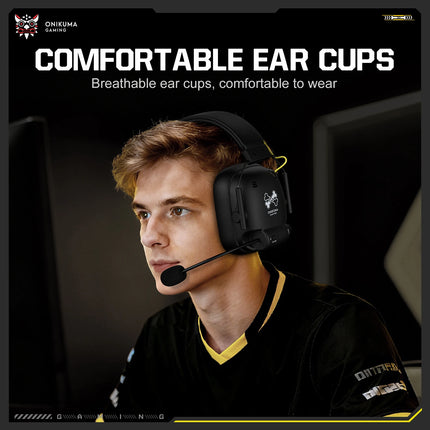 ONIKUMA GT888 Gamer Headphones Ultra-Low Latency Surround Sound Noise Cancelling Headset with Microphone for E-Sports