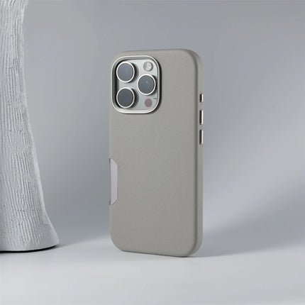 INS Simple Solid Color Leather for MagSafe Phone Case For iPhone 16 Pro Max 16 Pro 16 Wireless Charging Alloy Lens Hard PC Cover