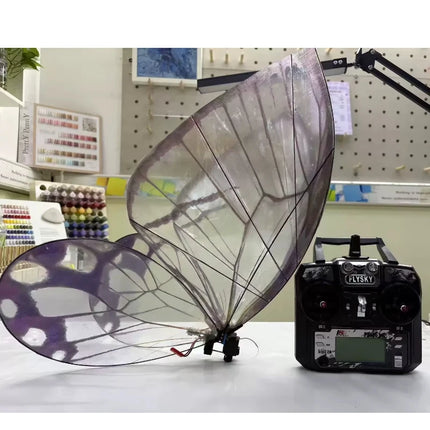 Flysky RC Butterfly Drone Bionic Flying Insect Toy with LED Light & Colorful Wings Remote Control Drone for Wedding Proposal
