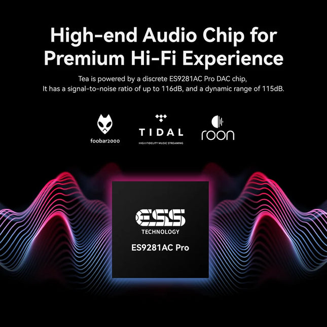Khadas Tea Pro/Tea USB Portable Headphone Amplifier, Bluetooth Magnetic DAC with 1160mAh Battery, Support DSD 256/PCM 384KHz