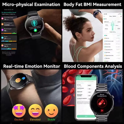2025 New Health Care ECG+HRV+NFC SmartWatch Body Analysis Uric Acid Blood lipids Heart Rate Blood pressure Monitoring Smartwatch