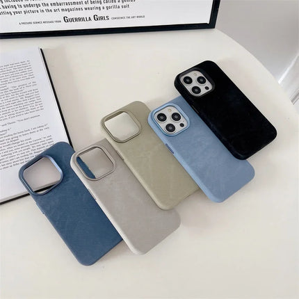 Flannel For Magsafe Phone Case for iPhone 16 Pro Max 15 15Pro 17 Matte Wireless Charging Back Cover Microfiber Protective Shell