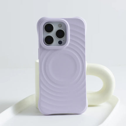 Solid Color Liquid Silicone for MagSafe Case for iphone 17 17Pro Max 16 Pro 15 14 13 12 Water Ripple Wireless Charging Cover
