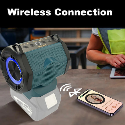 Bluetooth Speaker for Makita 18V Battery,Wireless Speaker with HD Sound TWS Pairing, for Party Outdoor Jobsites(No Battery)
