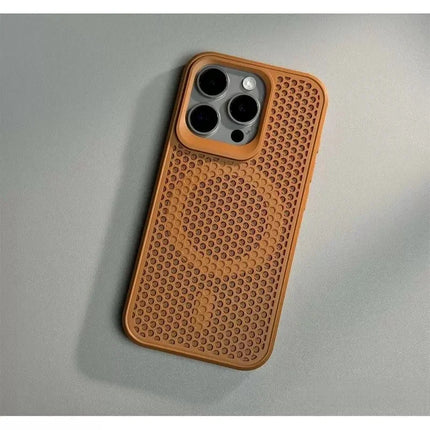 Luxury Dissipate Heat Phone Case For iPhone 11 12 13 14 15 16 Pro 17 Max Plus Air Magnetic Shockproof Bumper Cases Cover