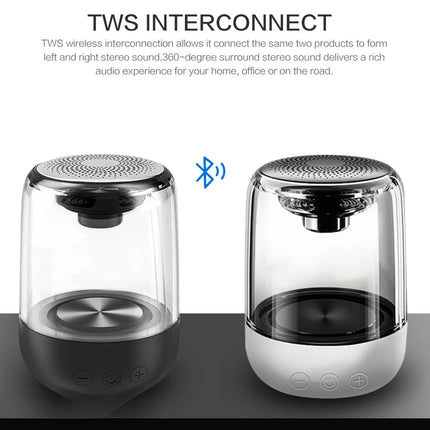 New Portable Bluetooth Speakers,Gao Yan Value Speaker Transparent Crystal LED Music Player with TF Card