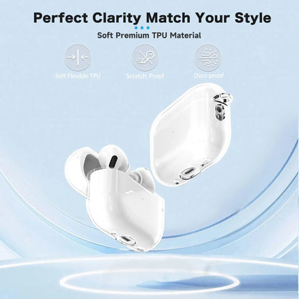Case for Airpods Pro 3 Earphone Accessories Transparent Protective Shockproof Case with Cleaning Kit Keychain for Airpods Pro 3