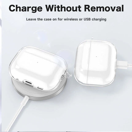 Case for Airpods Pro 3 Earphone Accessories Transparent Protective Shockproof Case with Cleaning Kit Keychain for Airpods Pro 3