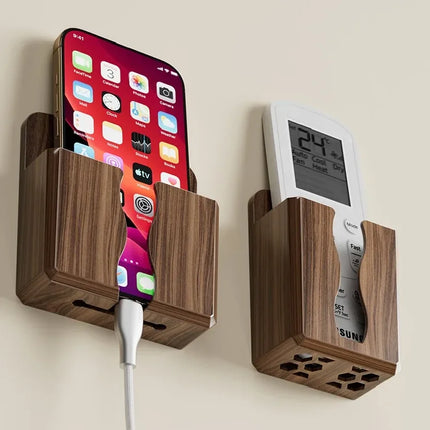Adhesive Phone Charger Case and Remote Holder for Wall, Bathroom Organizer