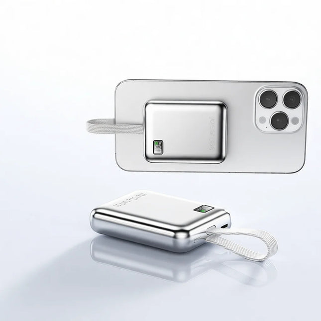 Ultra Slim Power Bank 20000mAh Fast Charging Portable External Battery Charger Built In Cable Mini Pocket Size Design
