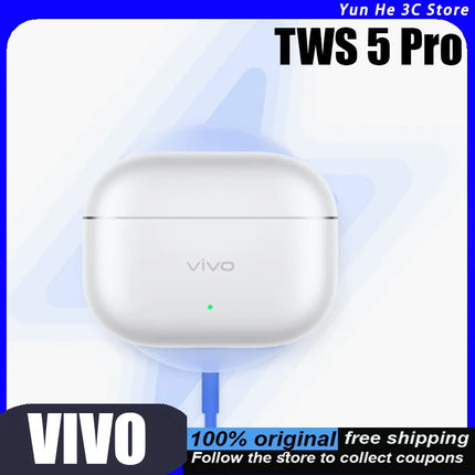 Vivo TWS 5 Pro Wireless Bluetooth Earbuds Active Smart Noise Cancellation High-Fidelity DAC Chip Four Microphones 2026 New Model