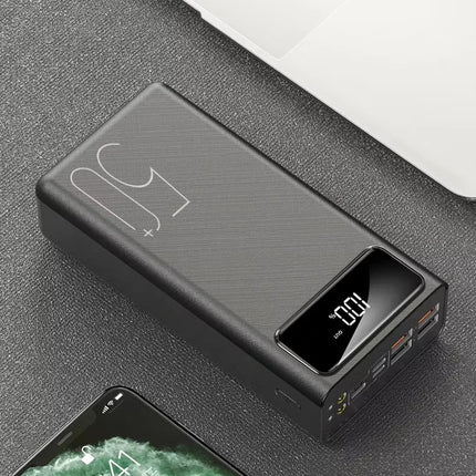 30000mAh/40000mAh Power Bank Micro USB QC Fast Charging Outdoor Camping Powerbank LED Display Portable External Battery Charger