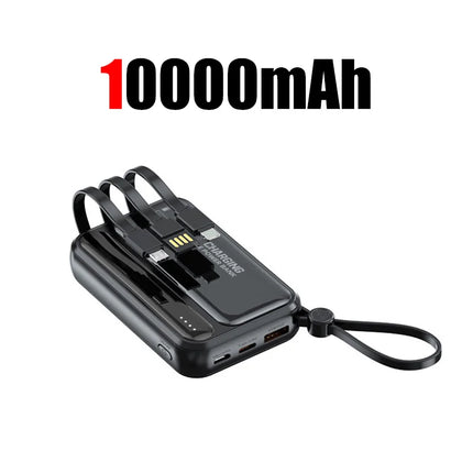 Lenovo 120W 500000mAh Power Bank Large Capacity 4 In1 Cables Intelligent Digital Display Light Portable Powerbank For iPhone New